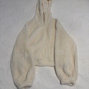 Sugarlips Cream Plush Hooded Teddy Jacket